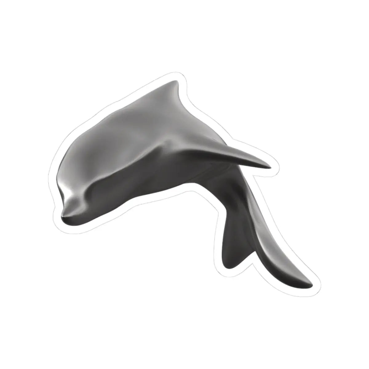 Dolphin Vinyl Sticker — Glossy Black Dolphin Kiss-Cut Decal.