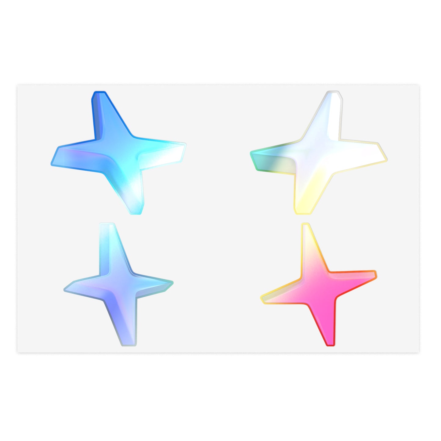 Holographic Starburst Sticker Sheet — Iridescent Sparkle Decals for Planners, Journals & Crafts