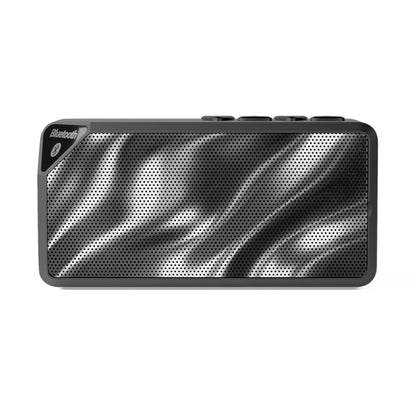 Portable Bluetooth Speaker — Sleek Metallic Wave Grill