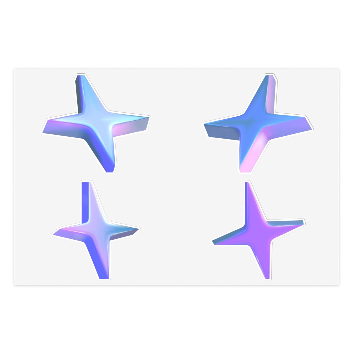 Holographic Starburst Sticker Sheet — Iridescent Sparkle Decals for Planners, Journals & Crafts