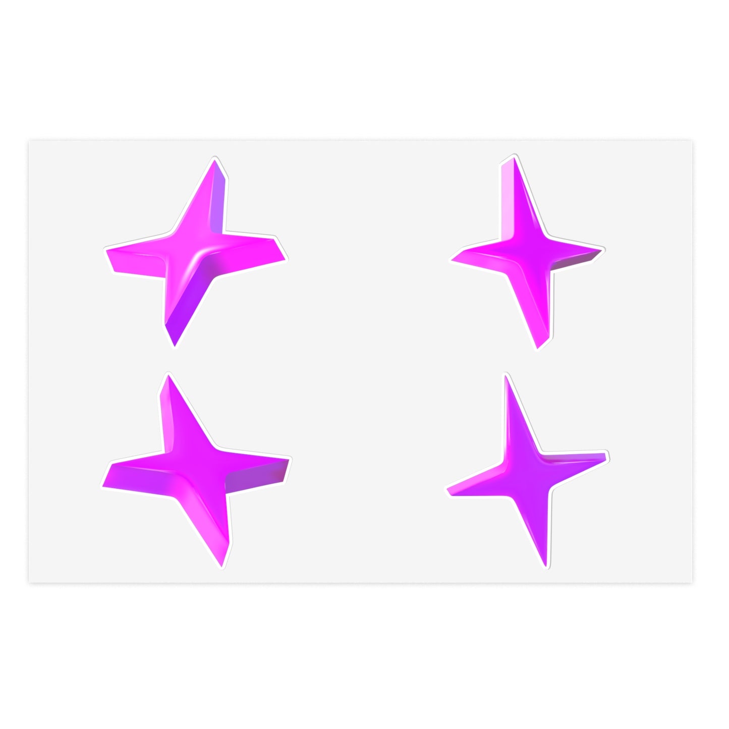 Pink Starburst Sticker Sheet — Shiny Neon Sparkle Decals for Planners & Crafts