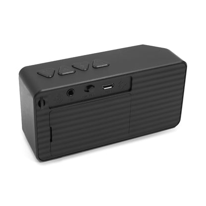 Portable Bluetooth Speaker — Sleek Metallic Wave Grill
