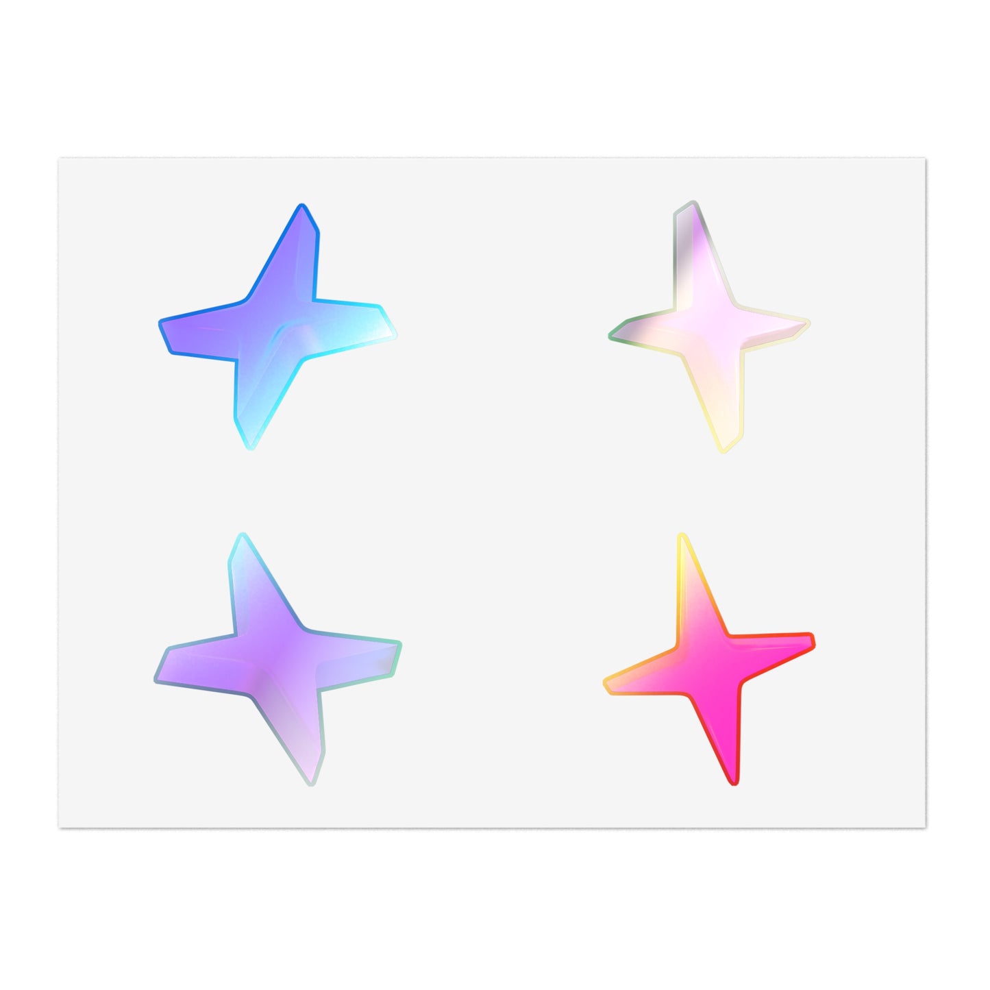 Pink Starburst Sticker Sheet — Shiny Neon Sparkle Decals for Planners & Crafts