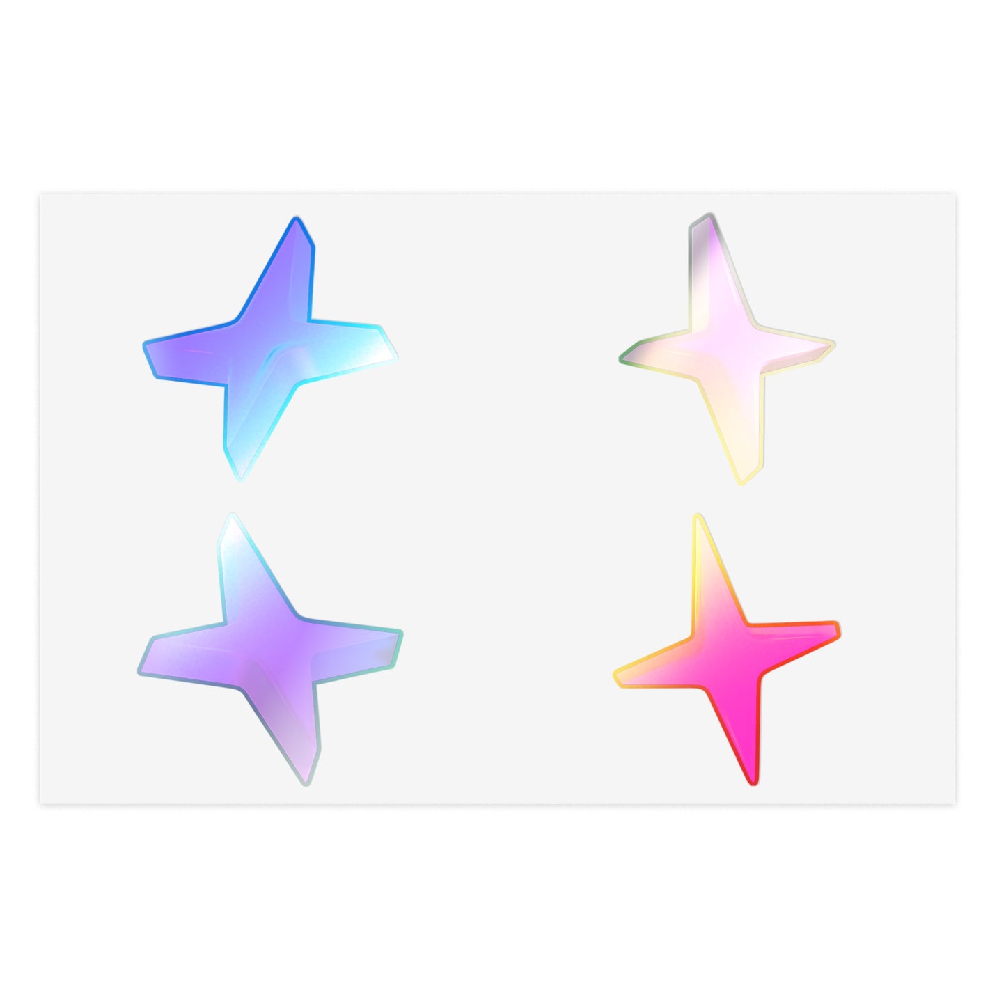 Pink Starburst Sticker Sheet — Shiny Neon Sparkle Decals for Planners & Crafts