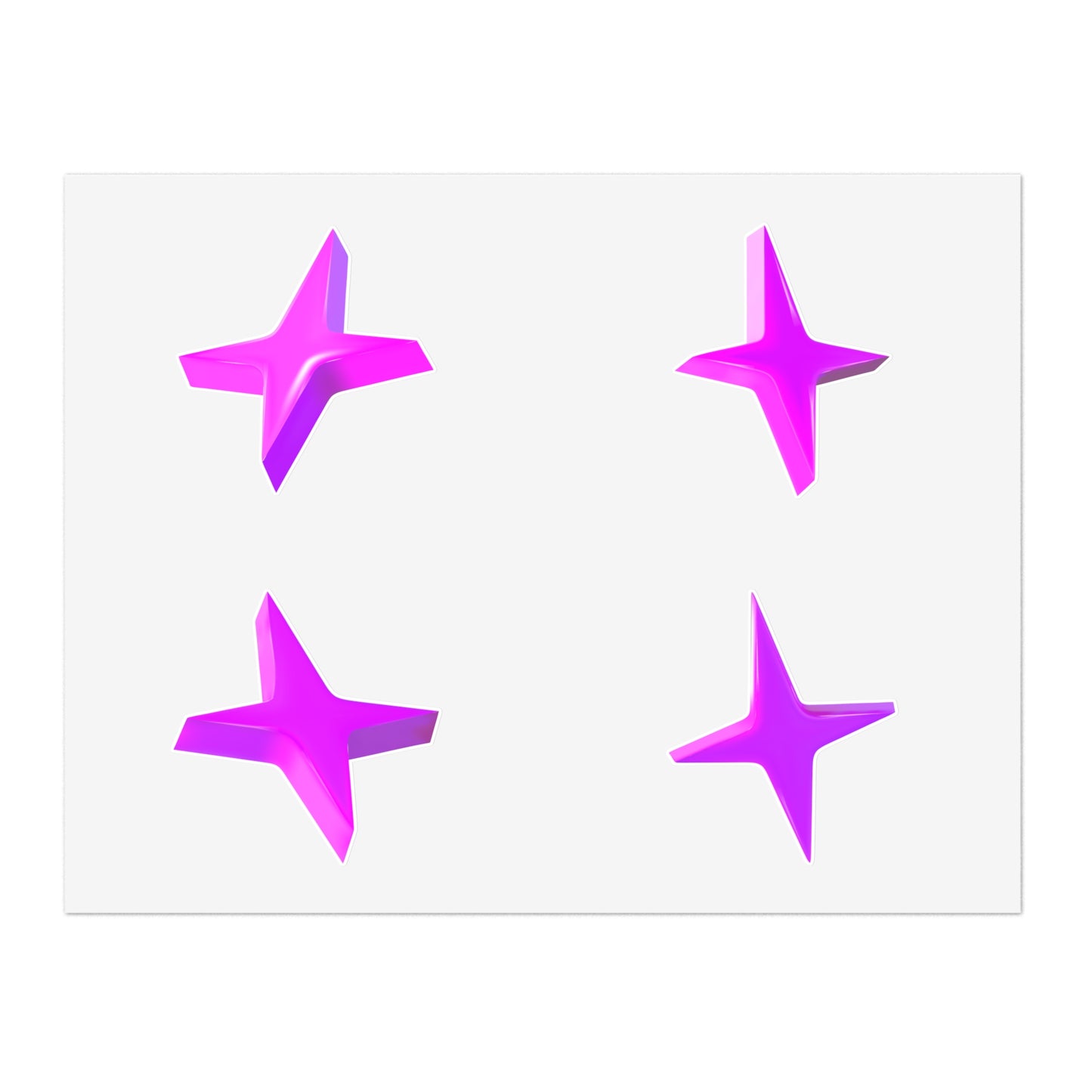 Pink Starburst Sticker Sheet — Shiny Neon Sparkle Decals for Planners & Crafts