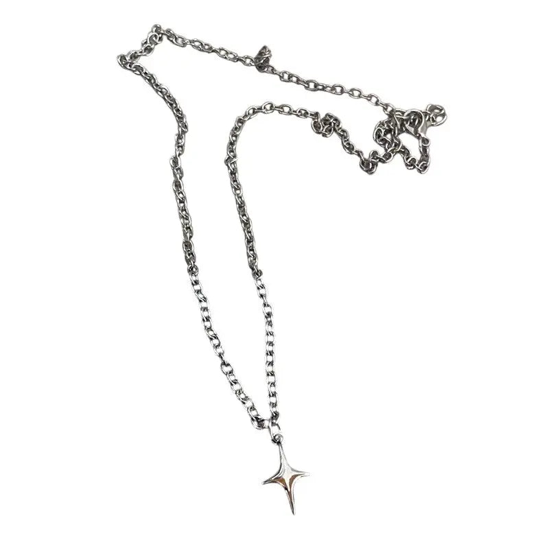 Y2K Flail Fire Heart Teeth Pendant Necklace for Women Men Charm Necklace Grunge Punk Fashion Jewelry ﻿ Vimpi