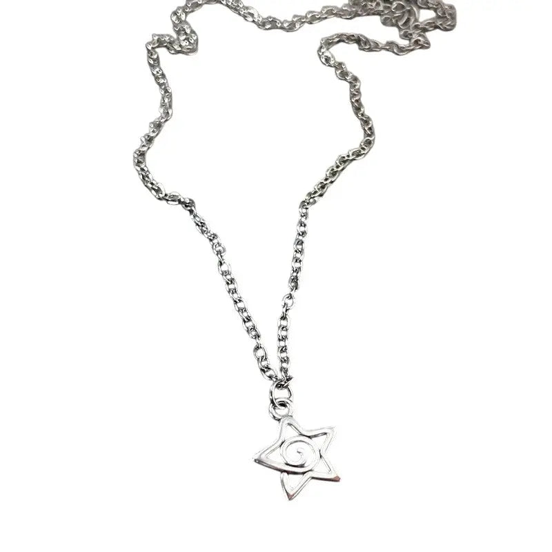 Y2K Flail Fire Heart Teeth Pendant Necklace for Women Men Charm Necklace Grunge Punk Fashion Jewelry ﻿ Vimpi